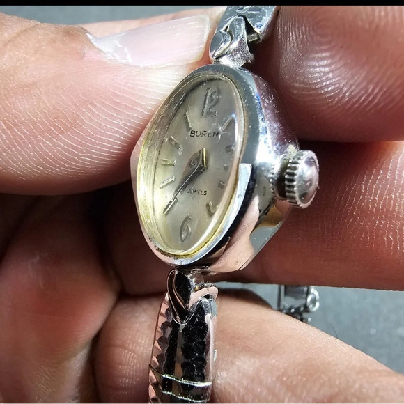 Vintage Buren Ladies Cocktail Watch Mechanical Wind Not Working For Parts/Repair - Picture 4 of 9